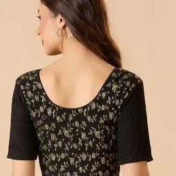 SALWAR STUDIO Printed Stretchable Saree Blouse image 5