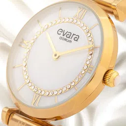 QORUM INDIA Women Mother of Pearls Dial & Stainless Steel Analogue Watch G110 image 4