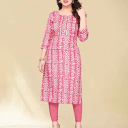SIMPLYETHNIC Women Geometric Printed Thread Work Summer Sheers Kurta-picture-16