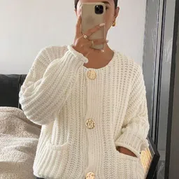 StyleCast Women Ribbed Round Neck Cardigan-image-25