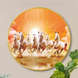 Myntra Elegant Homes Orange Krishna Wall Hallway Portrait Painting Wall Art 20" x 20" image 4