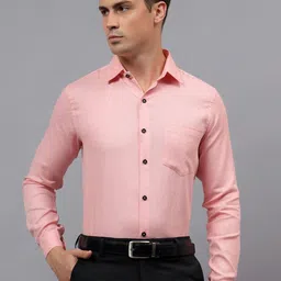 Yugnik Men Smart Slim Fit Textured Spread Collar Cotton Formal Shirt-picture-31