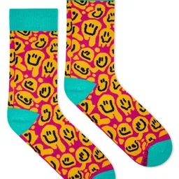Dynamocks Unisex Smiley Printed Calf Length Socks image 2