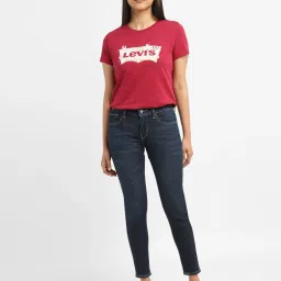 levi's Women's 710 Blue Skinny Fit Mid Rise Jeans-picture-15