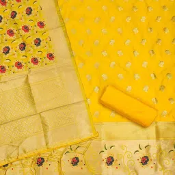 KALINI Ethnic Motifs Woven Design Unstitched Dress Material image 4