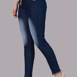 NEUNK Women Comfort Jogger Mid-Rise Light Fade Stretchable Jeans image 2