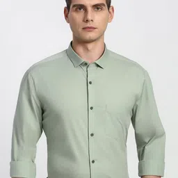 Peter England Men Slim Fit Solid Spread Collar Formal Cotton Shirt-picture-22