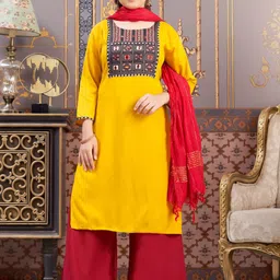 Sangria Girls Floral Printed Straight Kurta-picture-25