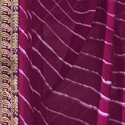 HERE&NOW Leheriya Embroidered Poly Georgette Heavy Work Saree image 3