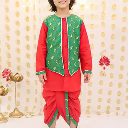 BownBee Boys Regular Pure Cotton Kurta with Dhoti Pants-picture-26