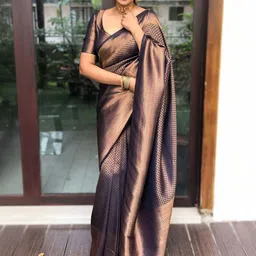 Moda Rapido Woven Design Zari Silk Blend Handloom Banarasi Saree image 4