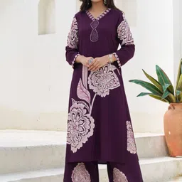 AUTUMN LANE Women Floral Printed Pure Cotton Kurta with Palazzo-picture-23