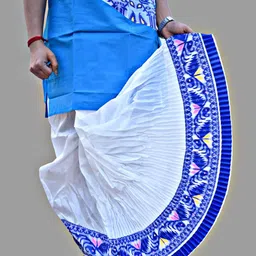 amit online Jamdani Border Ready To Wear Men Solid Mour Puccho Dhoti-picture-26