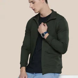 Moda Rapido High Neck Front Open Cotton Sweatshirts image 2