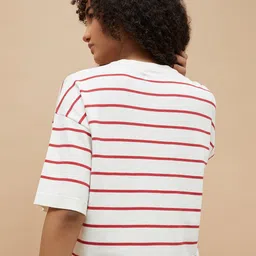 Ginger by Lifestyle Striped Round Neck Extended Sleeves Top image 2