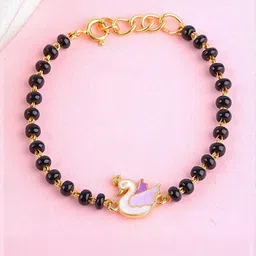 Elegante kids Kids Sterling Silver Gold-Plated Beaded Wraparound Bracelet-image-10