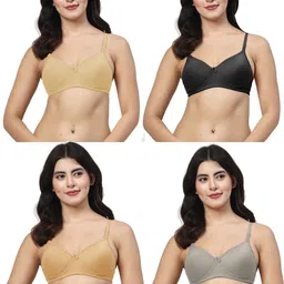 LILY Maofcigam Women Pack of 4 Full Coverage Seamless Heavily Padded Bra image 4