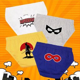 NUSYL Boys Pack Of 4 Printed Cotton Basic Briefs NUBCBRFPO4.0056-picture-18