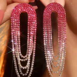 Just Lil Things Crystals Studded Contemporary Drop Earrings-picture-14