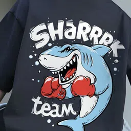 Xsole Boys Graphic Printed Drop-Shoulder Sleeves Cotton Oversized T-shirt image 2