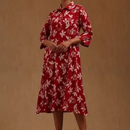 Soch Floral Printed A-Line Midi Dress-image-30