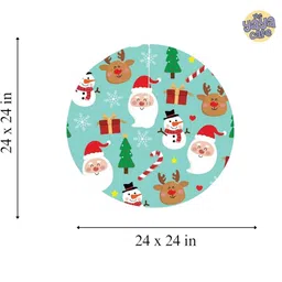 THEYAYACAFE Christmas25 Red & White Printed Christmas Tree Skirt image 3
