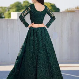 FULPARI Girls Embroidered Semi-Stitched Lehenga & Unstitched Blouse With Dupatta image 3