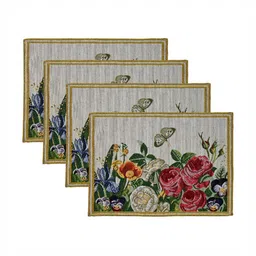 PRAKARTIK 5Pcs Yellow & Green Printed Cotton Table Linen Set image 2