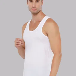 Rupa Bruno Men Pack of 10 Cotton White Sleeveless Vest image 3