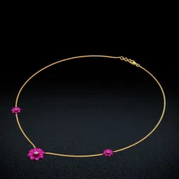 Joyalukkas Hot Pink Floweret Necklace - 7.19 gms-picture-22