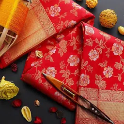 Anjaneya Sarees Woven Design Zari Silk Blend Banarasi Saree image 4
