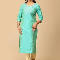 MAKEOVER FASHIONS Ethnic Motifs Embroidered Thread Work Thread Work Kurti-picture-15