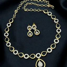 Rujve Jewellery Gold Plated Stone Studded Jewellery Set image 4