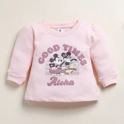 Annie Girls Mickey & Minnie Printed Long Sleeves Pure Cotton Sweatshirt With Joggers image 4