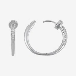 Kushal's Fashion Jewellery Gold-Plated Spherical Zircon Studded Hoop Earrings image 4