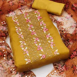 Rangtulika Ethnics Embroidered Organza Unstitched Dress Material-picture-32