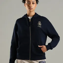 Tommy Hilfiger Women Brand Logo Hooded Cotton Bomber Jacket-image-21