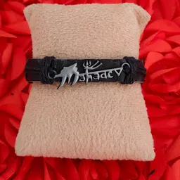 M Men Style Men Lord Shiva Mahadev Leather Wraparound Bracelet image 1
