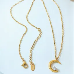 Tipsy closet Gold-Plated American Diamond Stainless Steel Necklace image 2