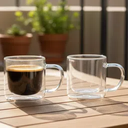 TASKHOUSE Transparent 2 Pieces Glass Dishwasher Safe Cups 200ml-picture-10