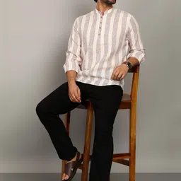 HERE&NOW Men Striped Kurta-picture-38