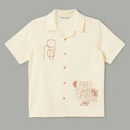 Fame Forever by Lifestyle Boys Typography Printed Cuban Collar Cotton Shirt-picture-31
