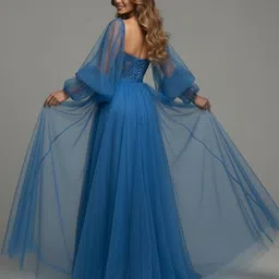 bebe Floral Embroidered Puff Sleeve Maxi Dress image 5