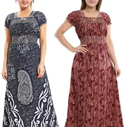 Inner Beats Pack Of 2 Cotton Blend Nightdress-picture-40