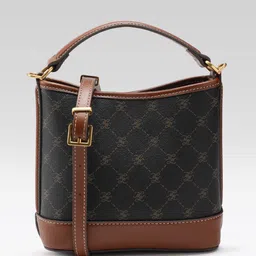 MANGO Brand Logo Print Bucket Handheld Bag-image-55