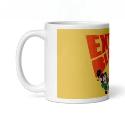 Mr UVD White & Yellow Typography Printed Ceramic Glossy Mug 350 ml image 4