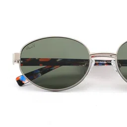 MacV Unisex Green Lens & Gold-Toned Oval Sunglasses with image 4