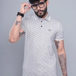 INKMAN Men Printed Polo Collar Bio Finish T-shirt-picture-11