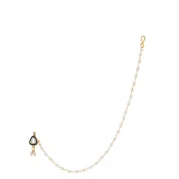 I Jewels Gold-Plated Chained Nosepin image 2