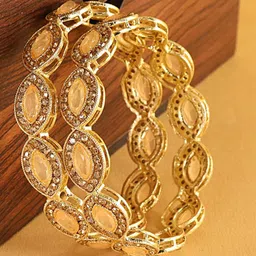 LAVAZZA Set Of 2 Amercian Diamond Studded Kada Bangles-picture-34
